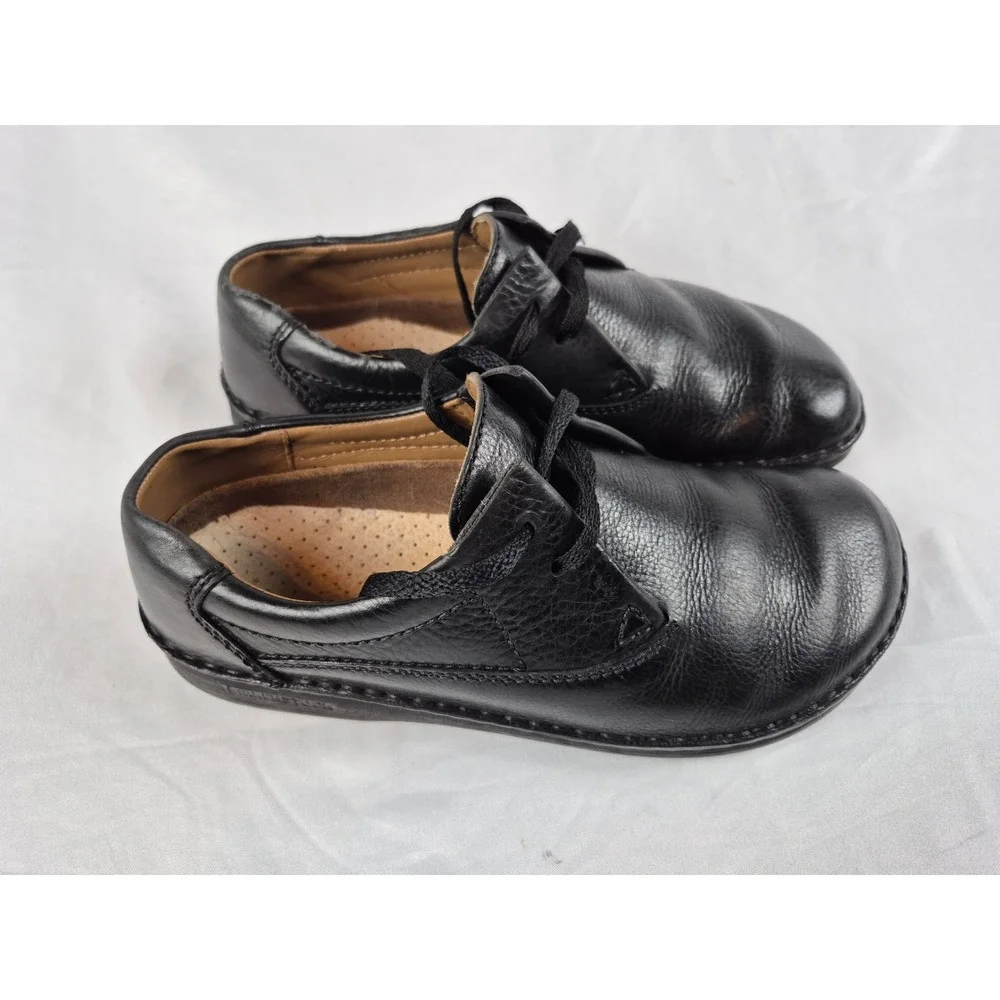 Birkenstock Pasadena Mens Black Leather Lace Up Derby Shoes Size 41 US 8-8.5